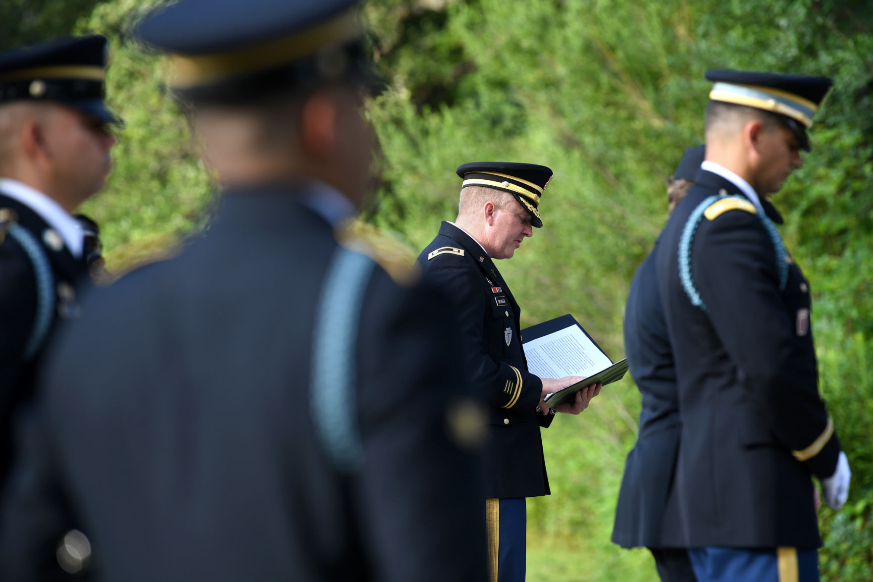 Wreath laying at Bush gravesite